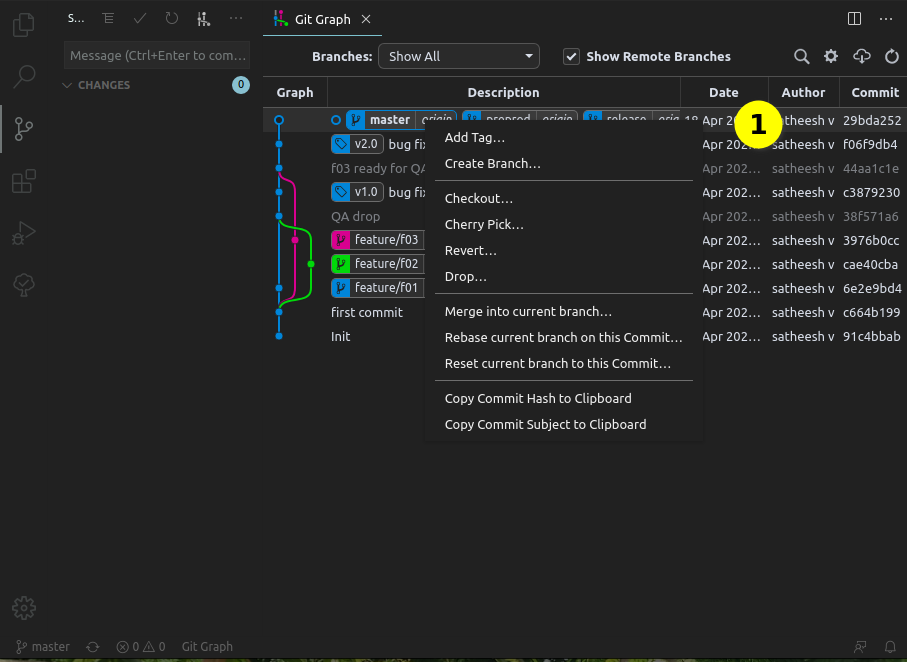 git-graph-log-actions